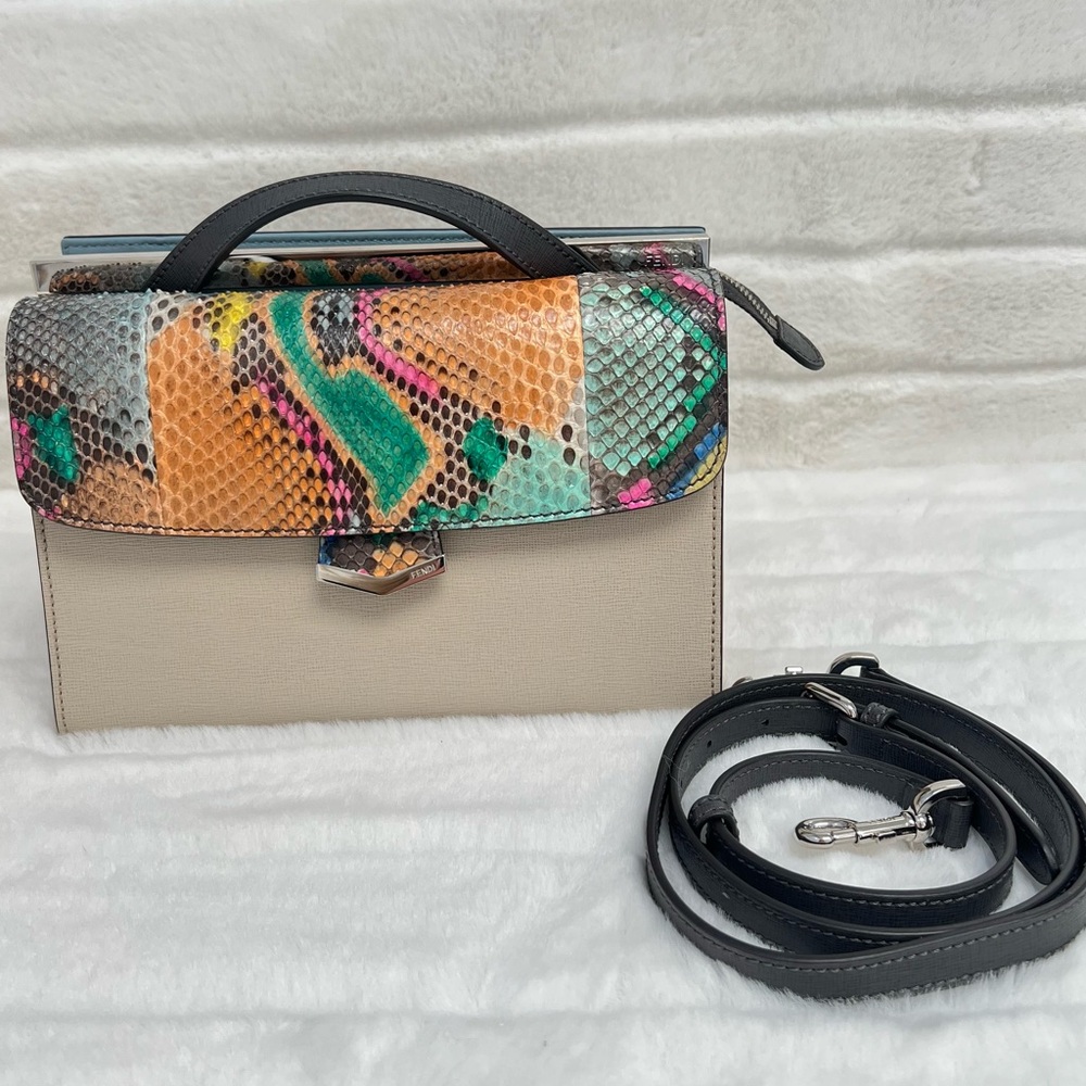 NEW Fendi Python Demi Jour -- Multicolor Python & Color Block Leather Bag - Picture 4 of 16